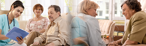 Couples listening to their caregiver